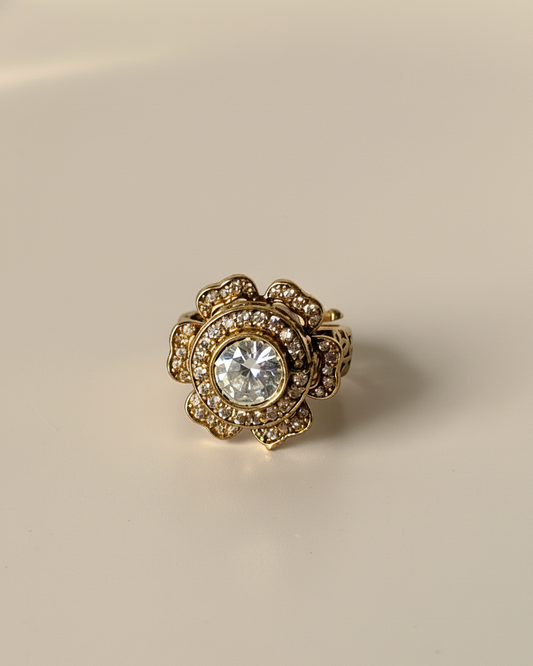 Gulab Moissanite Polki Ring