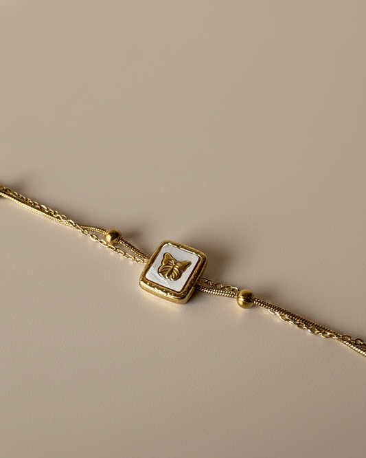 Golden Butterfly Garden Bracelet