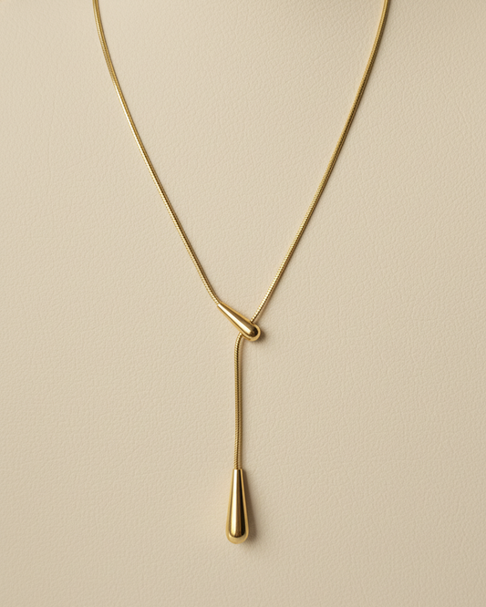 Golden Lariat Drop Necklace
