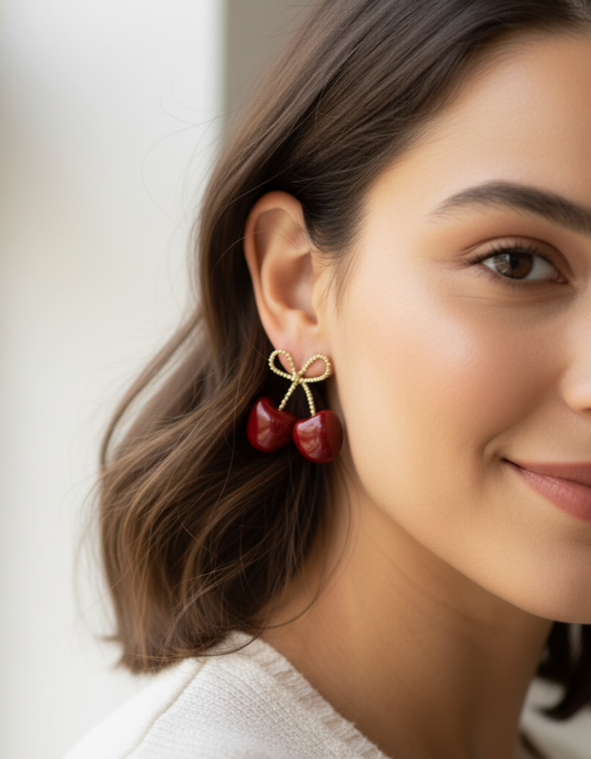 Maraschino Bow Earrings