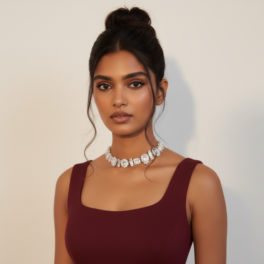 Mixed-Cut Crystal Choker