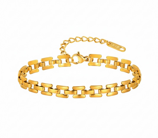 Contoured Bar Chain Bracelet