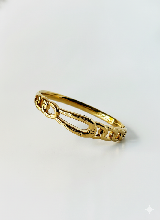 Gold chain cuff bracelet