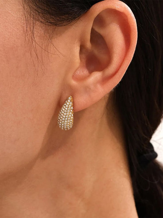 Diamond Teardrop Studs