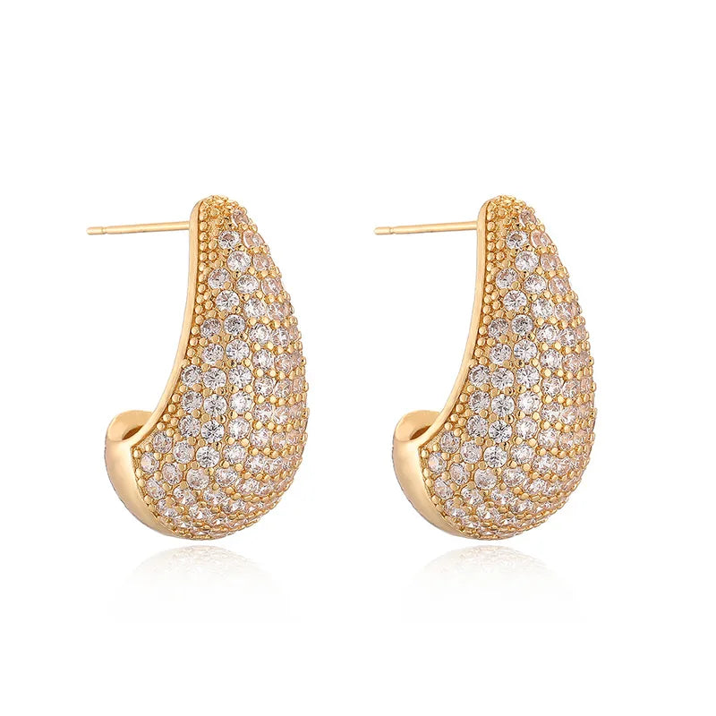 Diamond Teardrop Studs