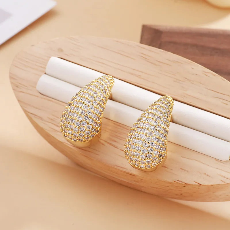 Diamond Teardrop Studs