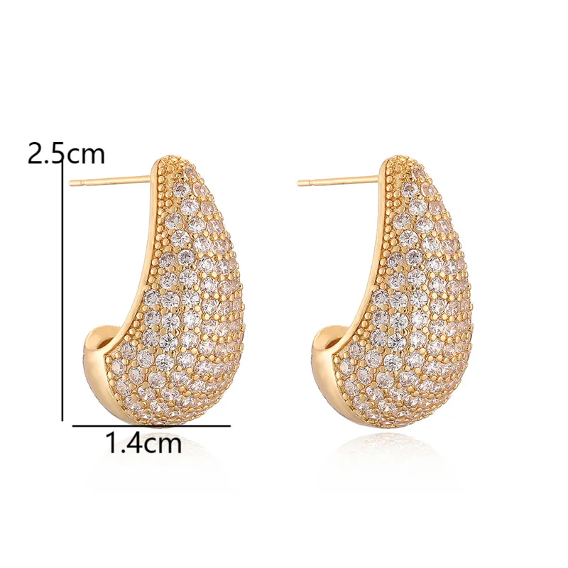 Diamond Teardrop Studs