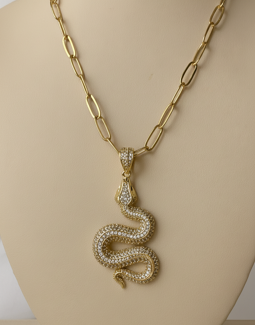 Diamond Serpent Pendant Necklace