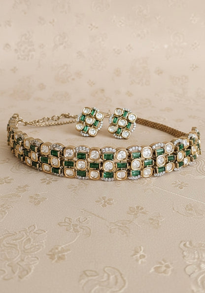 Emerald Jaali Choker Set