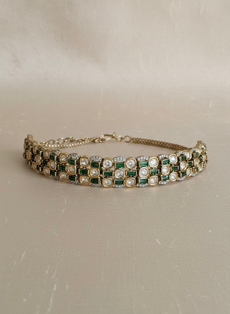 Emerald Jaali Choker Set