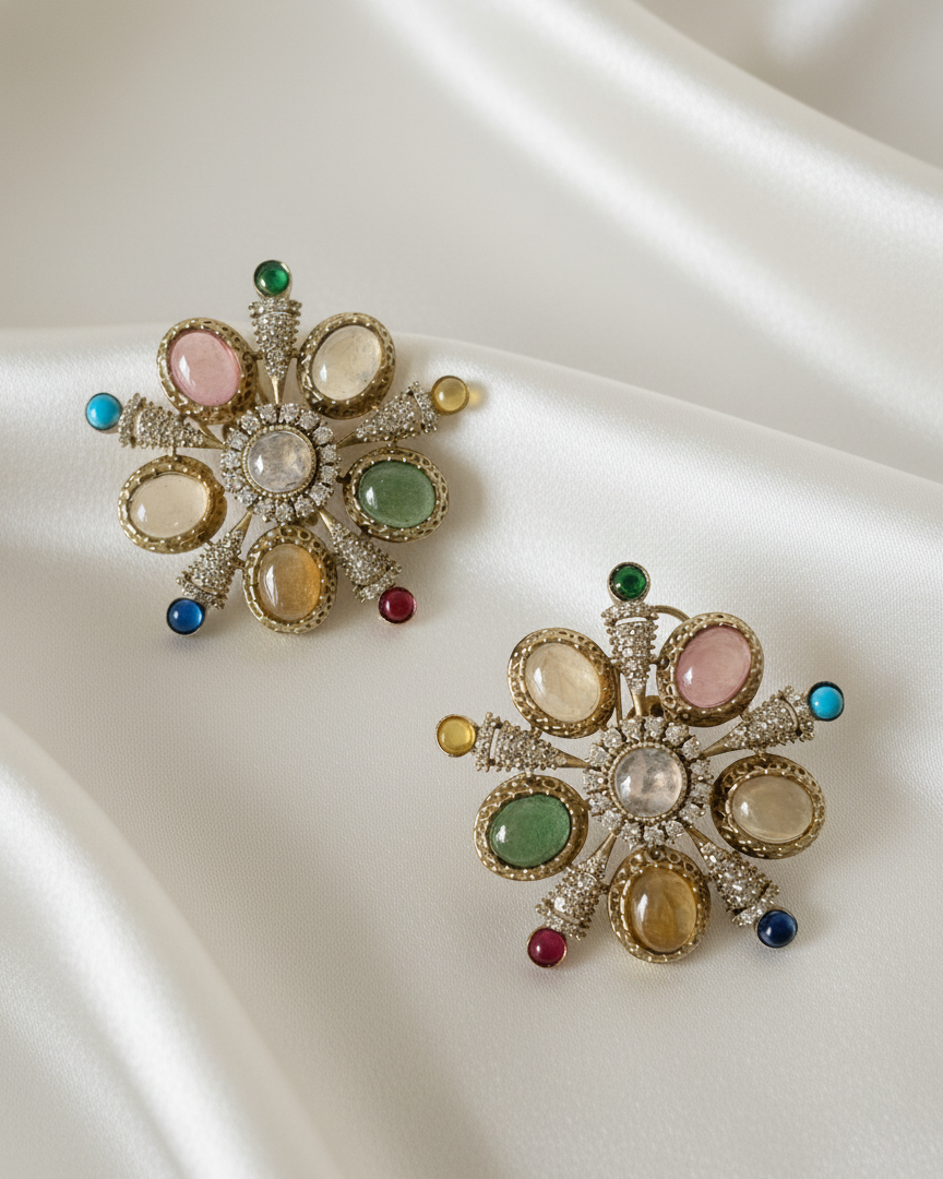 Pankhuri Multi-Stone Studs