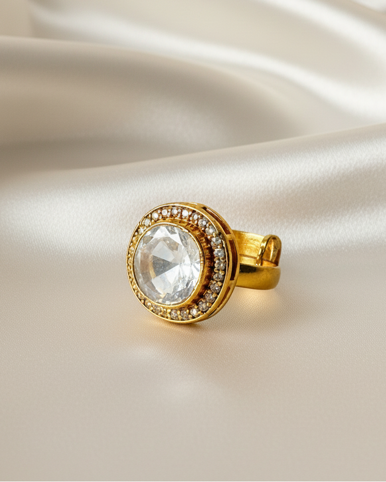 Empress Moissanite Polki Ring