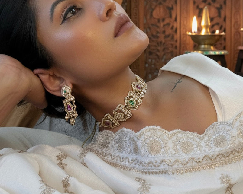 Jauhari Moti Choker Set