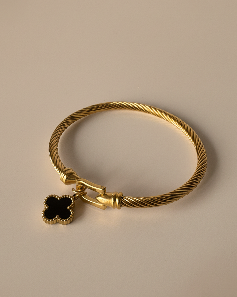 Fortune B&W Clover Bracelet