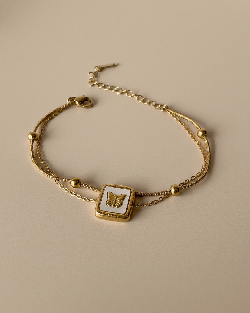 Golden Butterfly Garden Bracelet