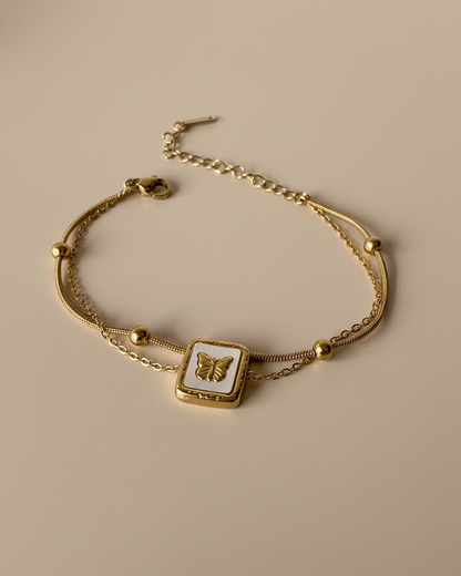 Golden Butterfly Garden Bracelet