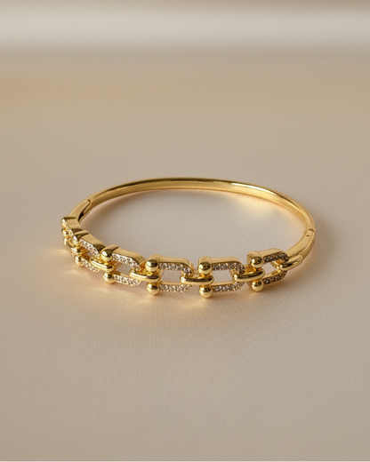 Golden Pavé U-Link Bracelet