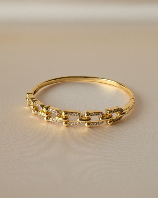 Golden Pavé U-Link Bracelet