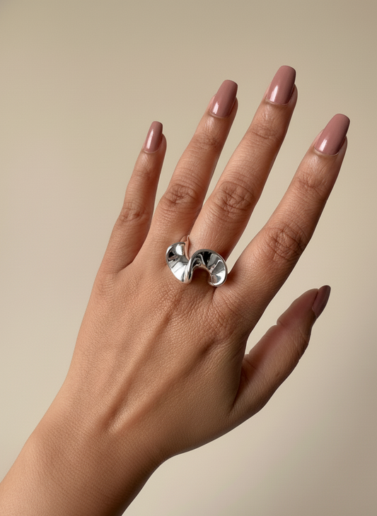 Chrome Swirl Ring