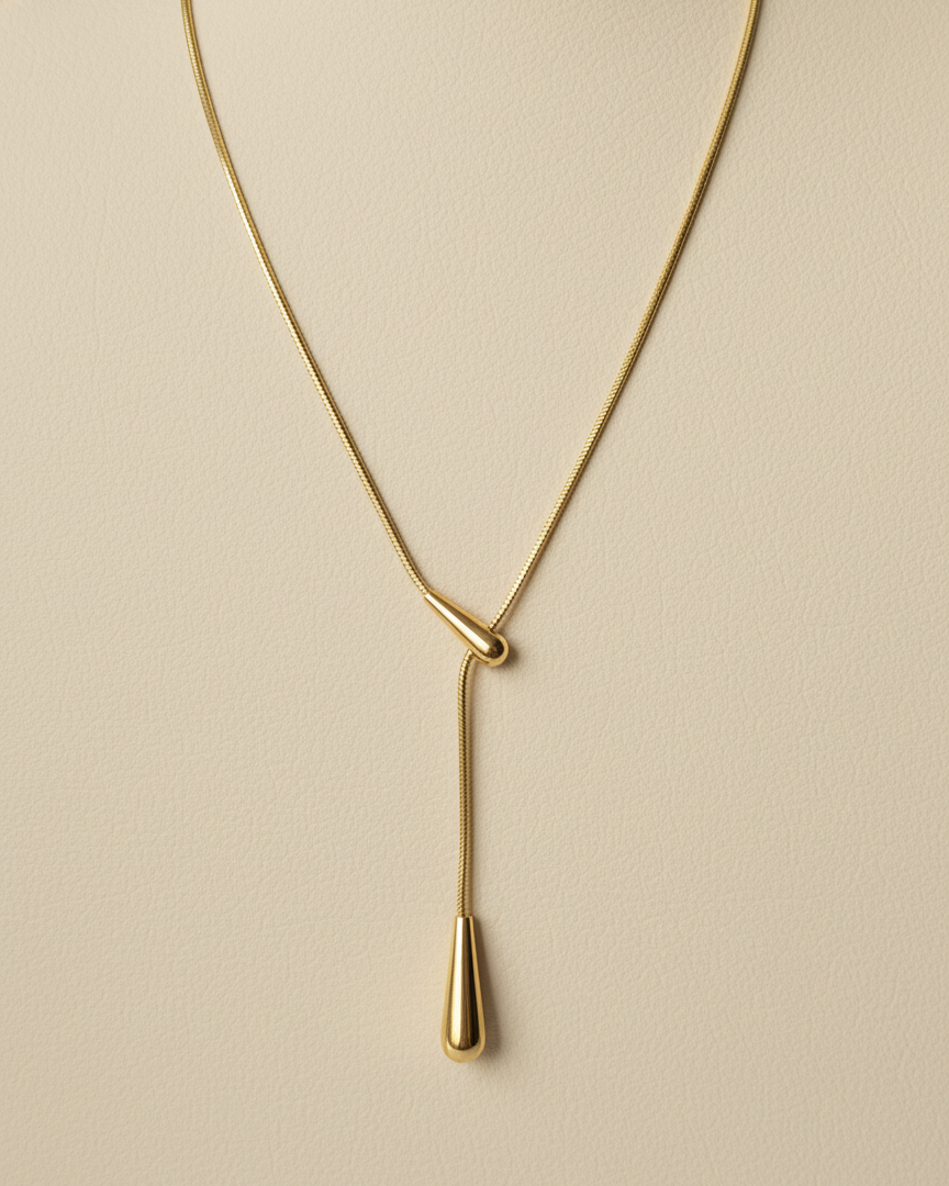 Golden Lariat Drop Necklace