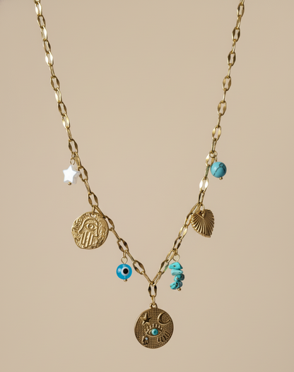 Aegean Waters Charm Necklace