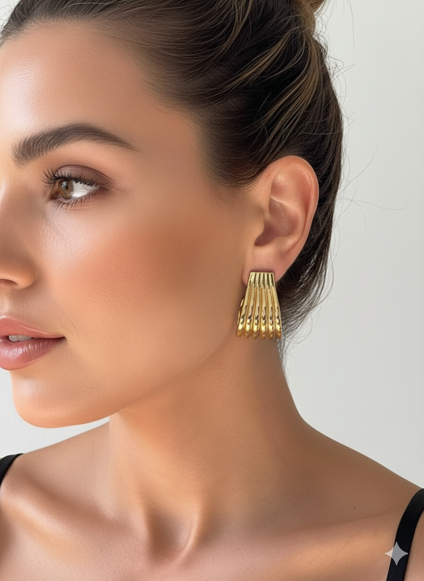 Sculptural Wave Hoops