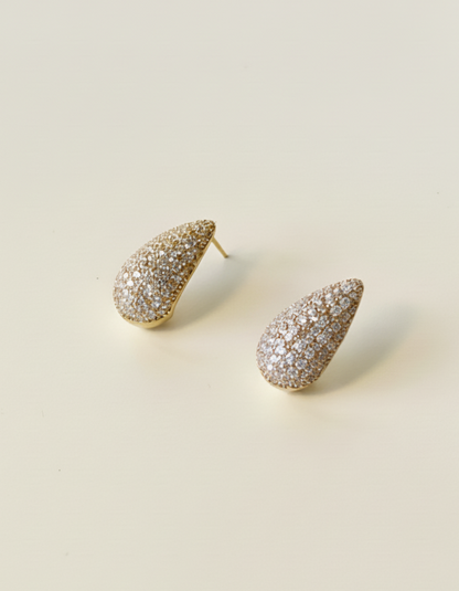 Diamond Teardrop Studs