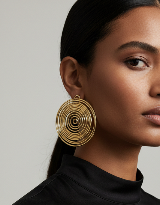 Op-Art Oval Earrings