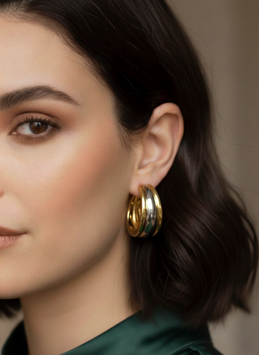 Duo-Chrome Stack Earrings