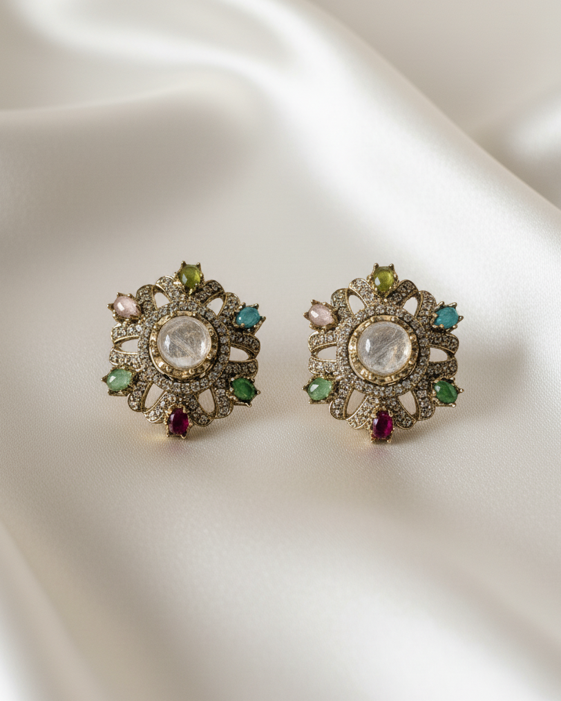 Meenakari Flowerette Studs