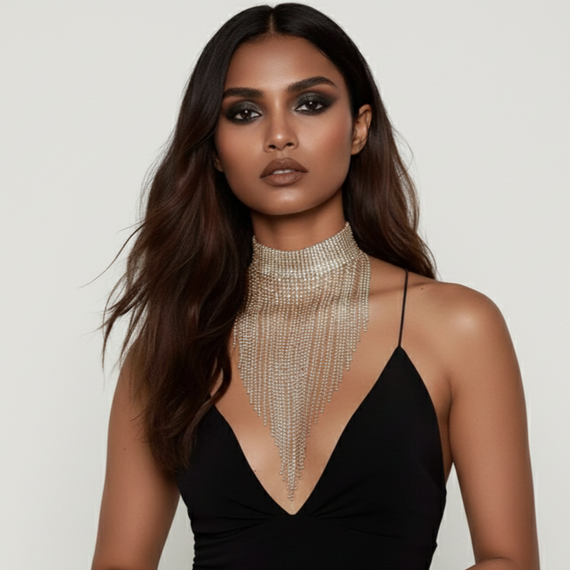 Liquid Gold Tassel Choker