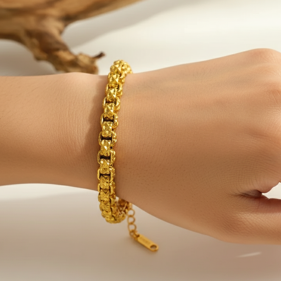 Golden Popcorn Chain Bracelet
