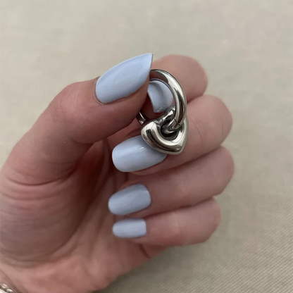 Heart Silver Hoops