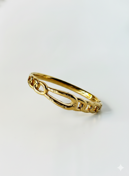 Gold chain cuff bracelet 