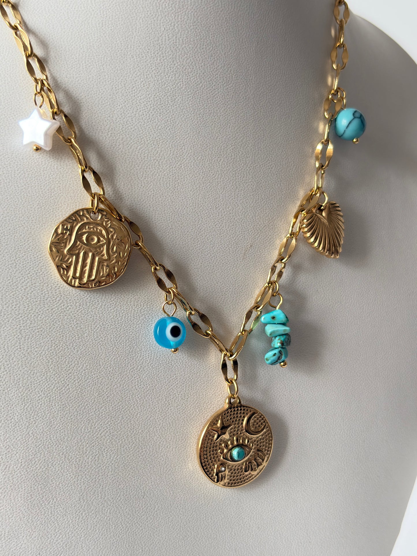 Aegean Waters Charm Necklace