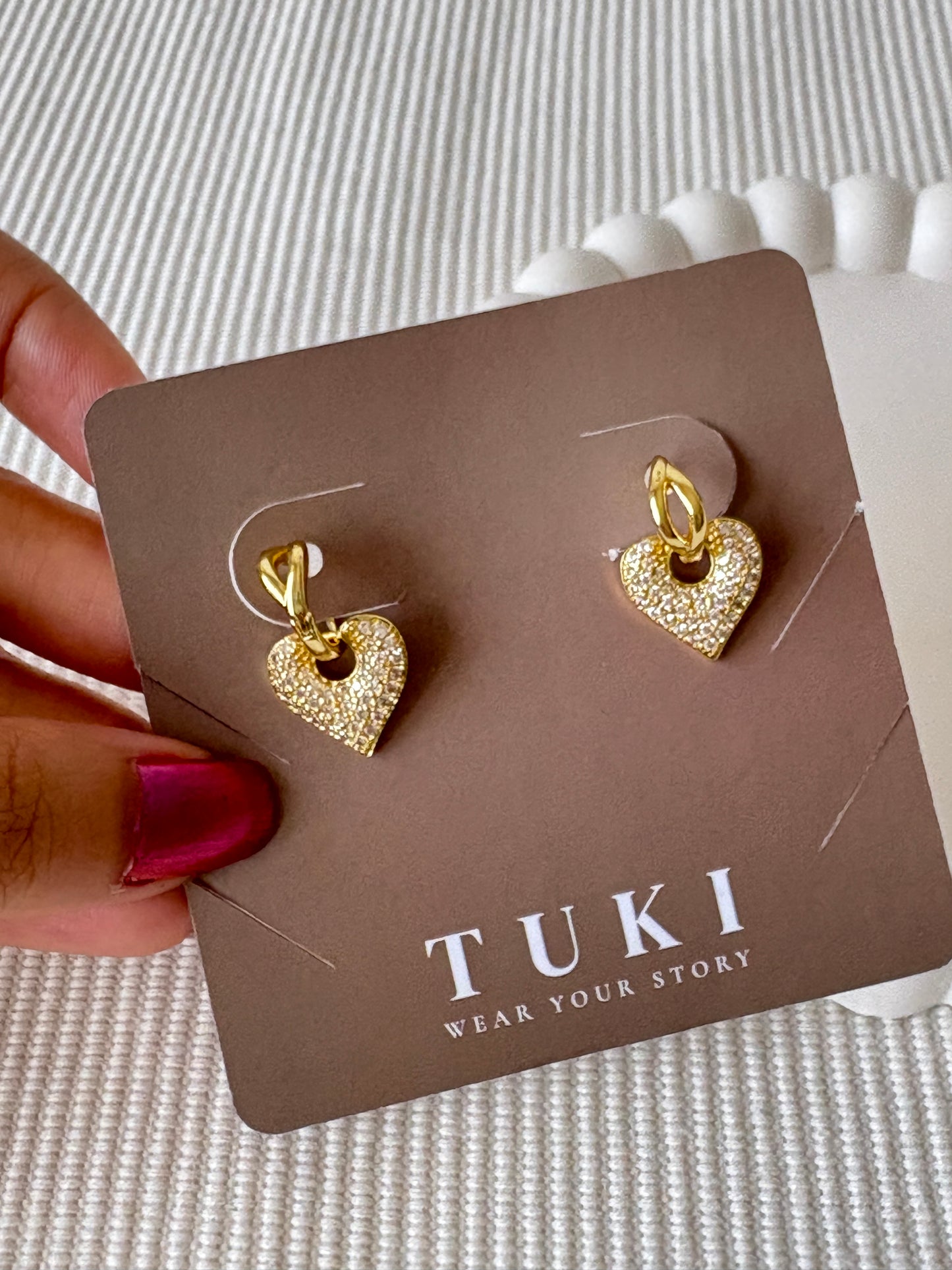 Riviera Huggie Heart Earrings