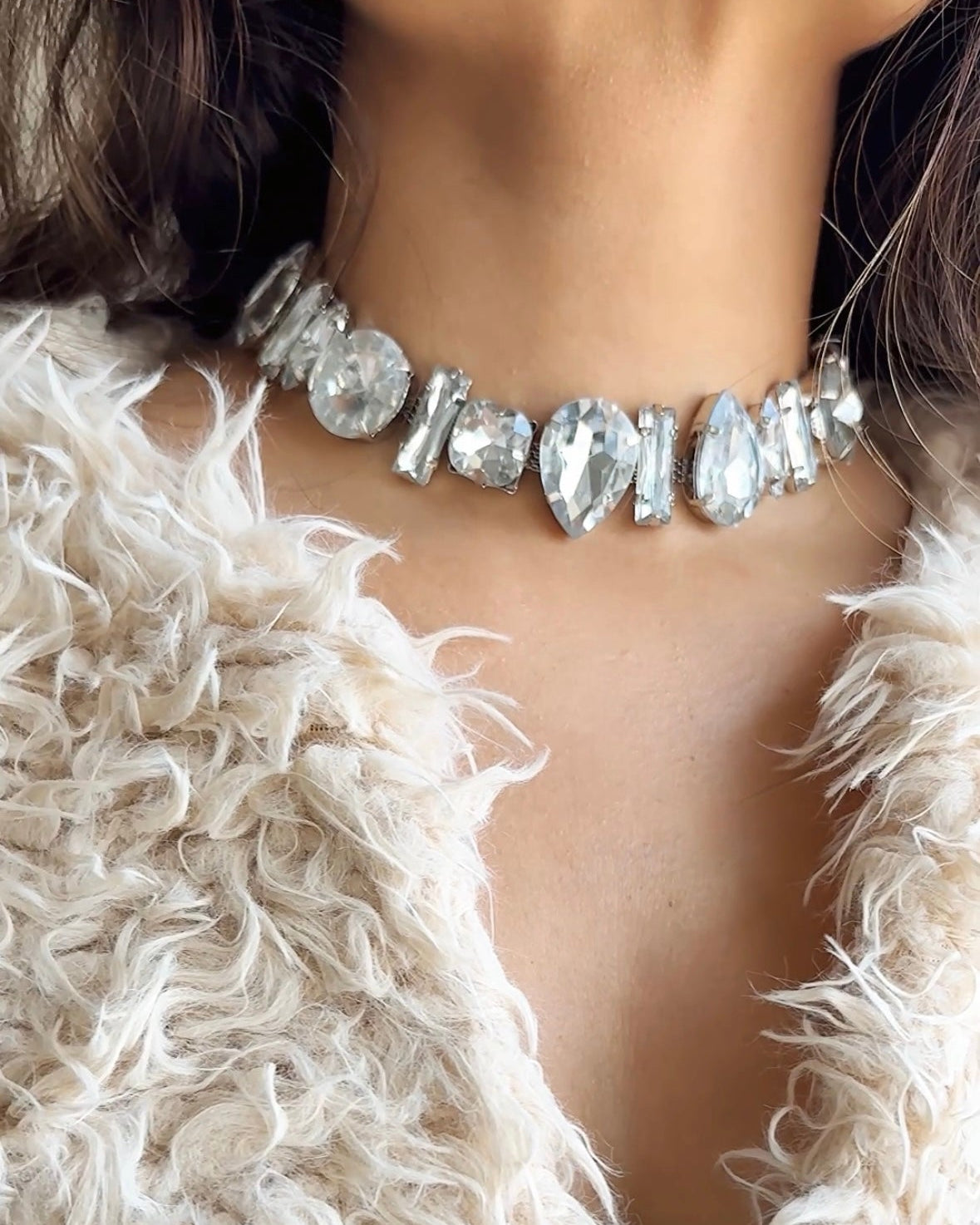 Mixed-Cut Crystal Choker