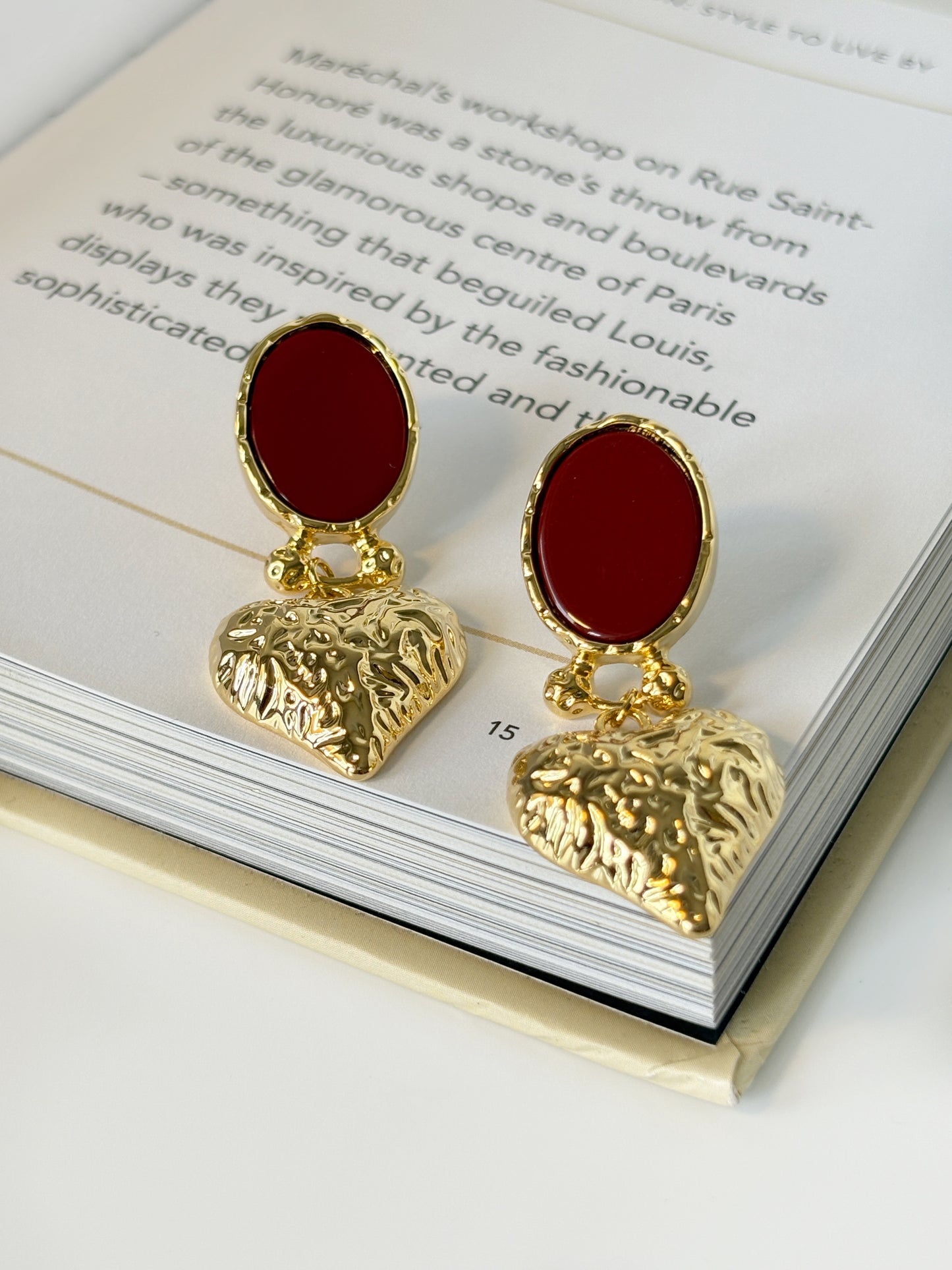 Scarlet Heart Drop Earrings