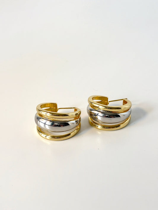 Duo-Chrome Stack Earrings