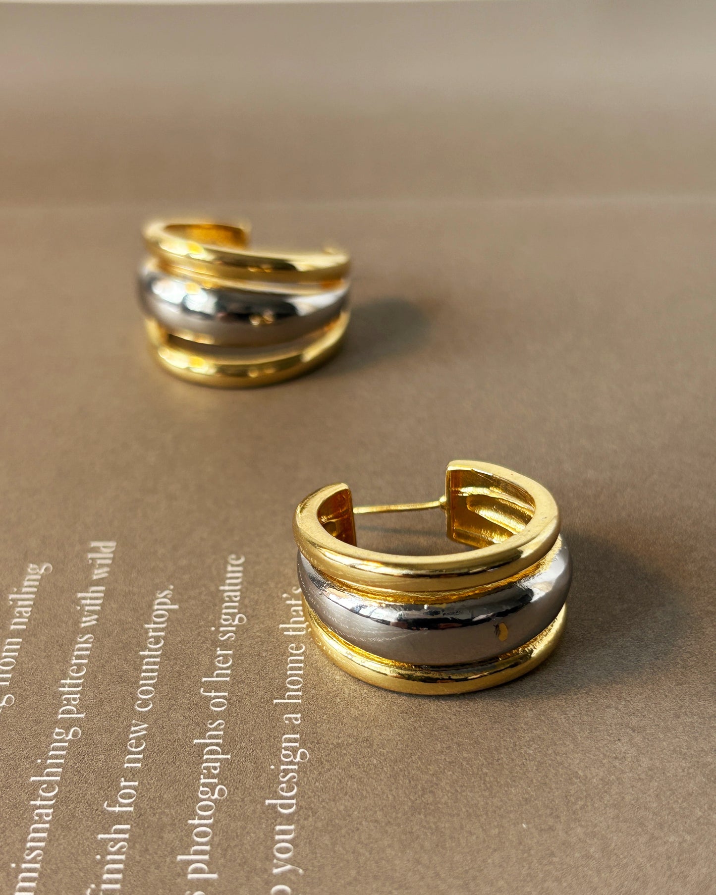 Duo-Chrome Stack Earrings