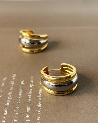 Duo-Chrome Stack Earrings