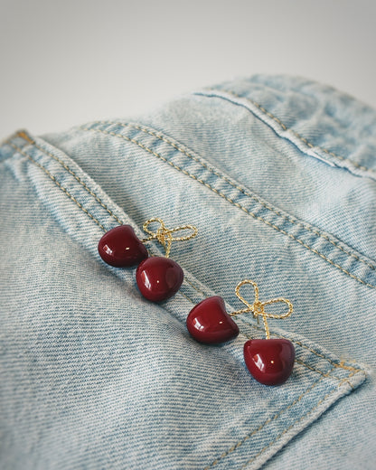 Maraschino Bow Earrings