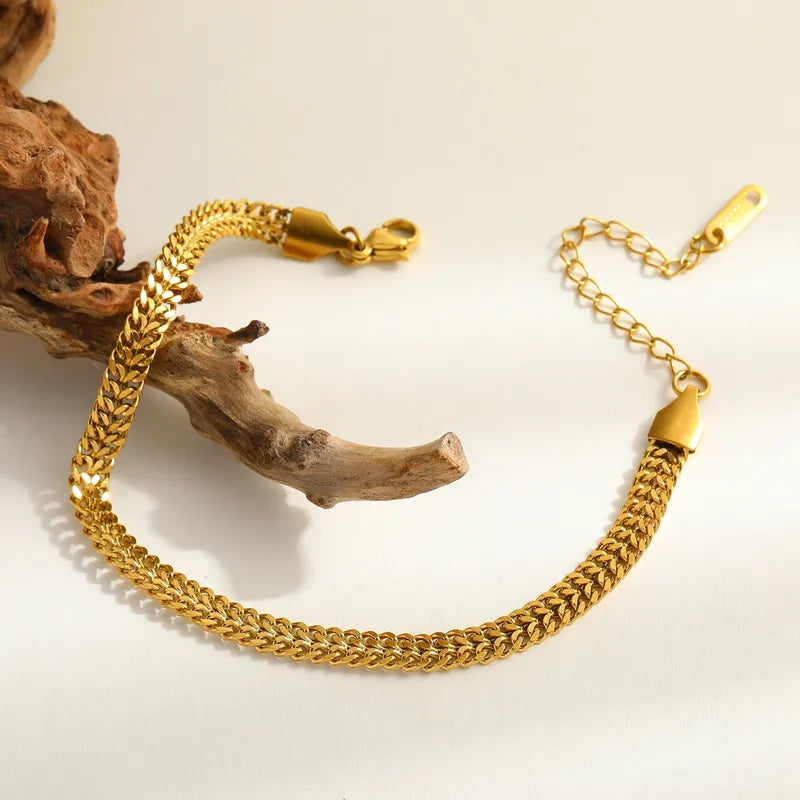 Golden Wheat Weave Bracelet
