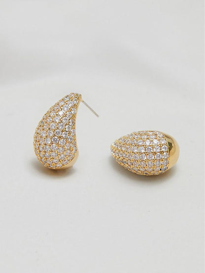 Diamond Teardrop Studs