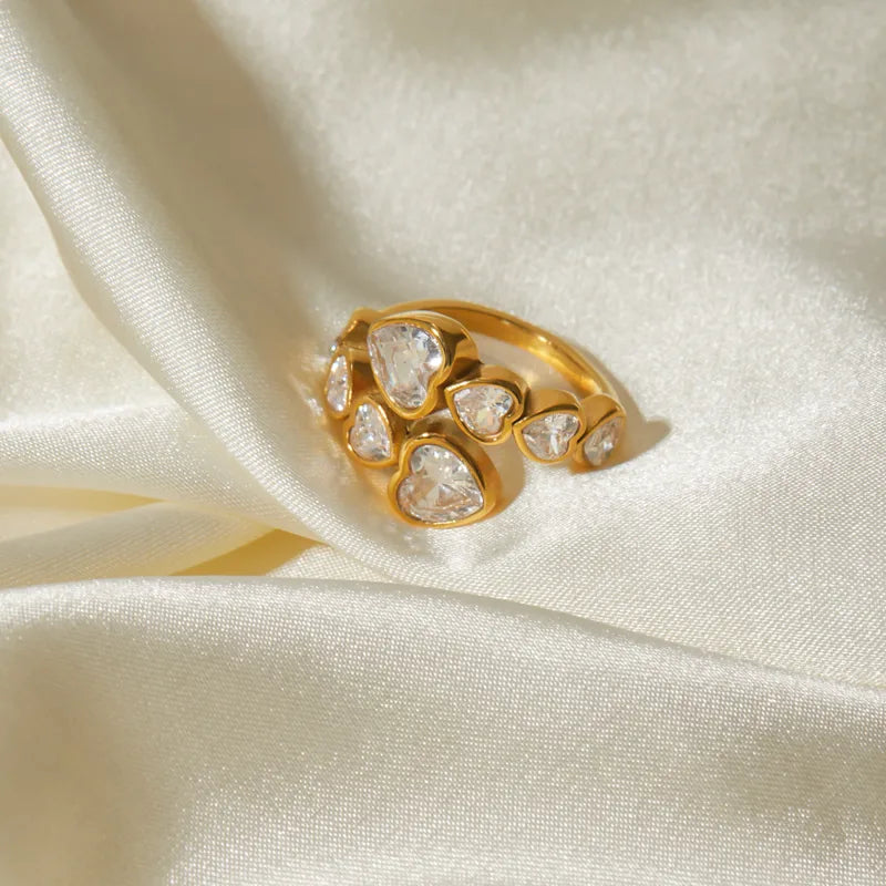 Multi-Heart Zirconia Ring