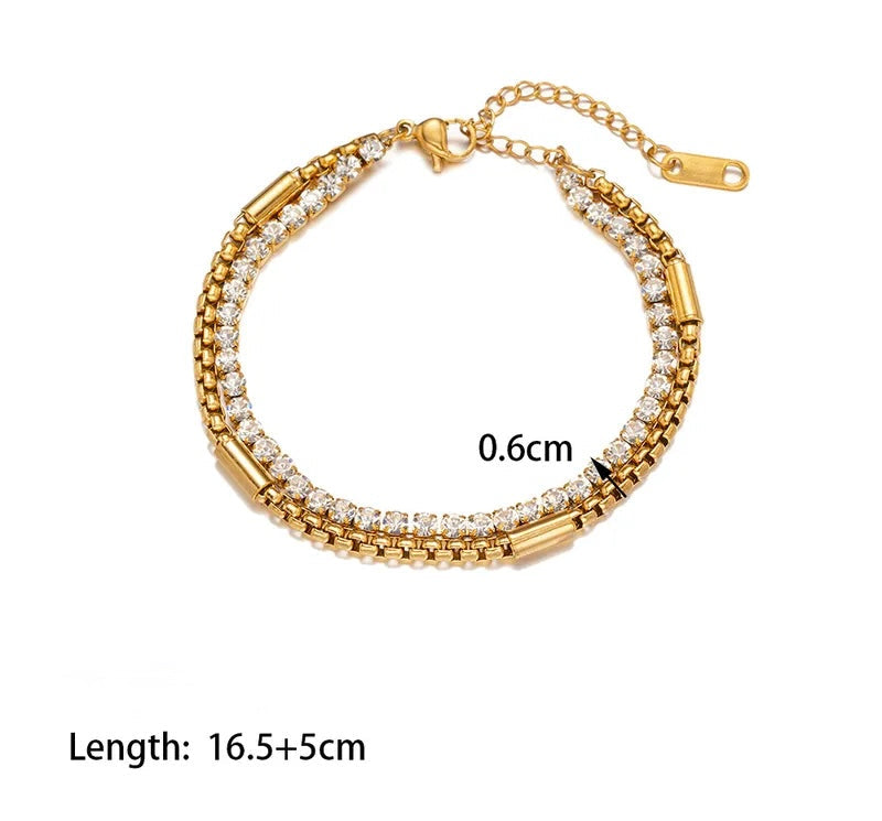 Nina Diamond Double Chain Bracelet