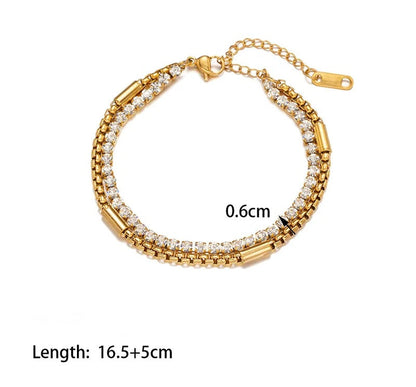 Nina Diamond Double Chain Bracelet