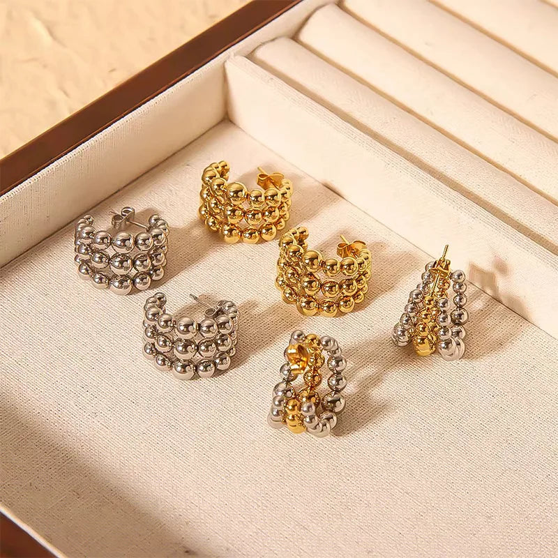 Olivia Beaded Hoops
