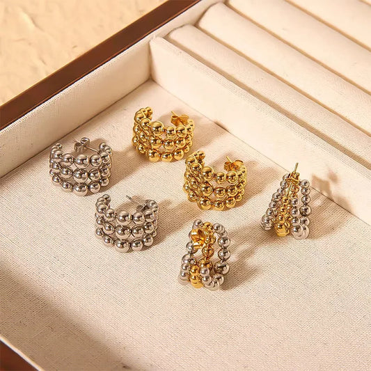 Olivia Beaded Hoops