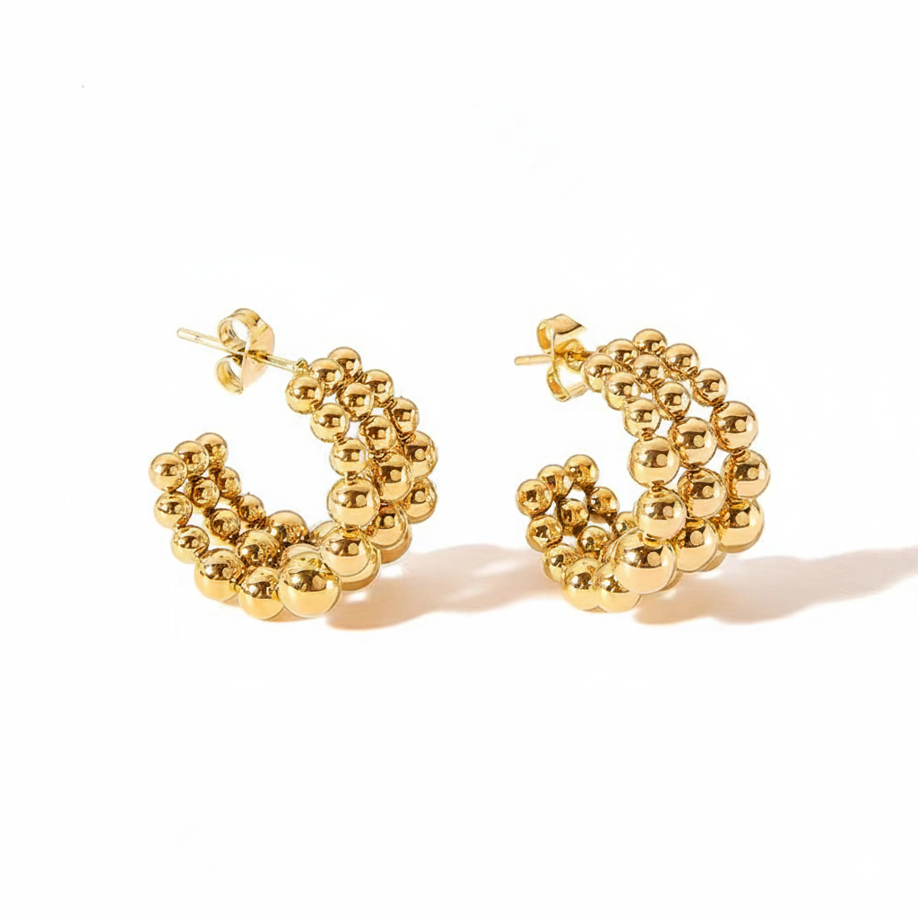 Olivia Beaded Hoops